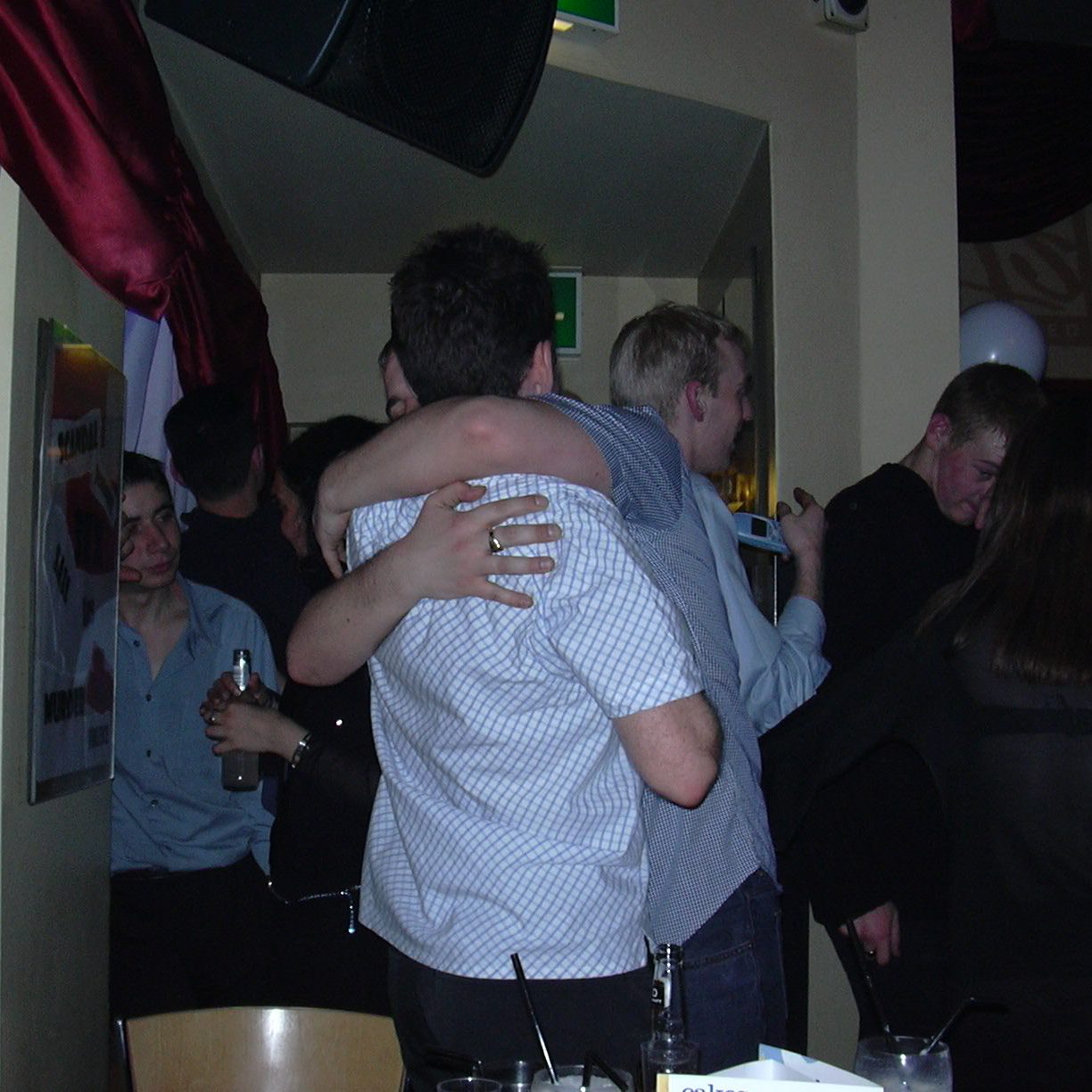 A drunken bar late at night