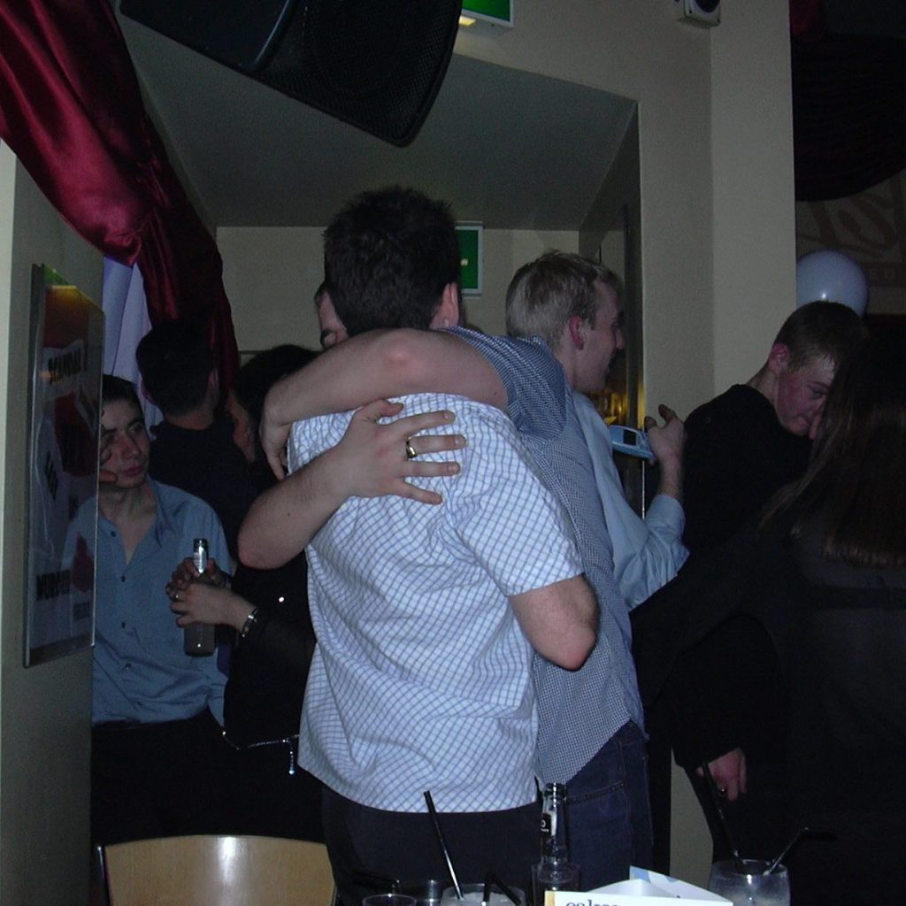 A drunken bar late at night