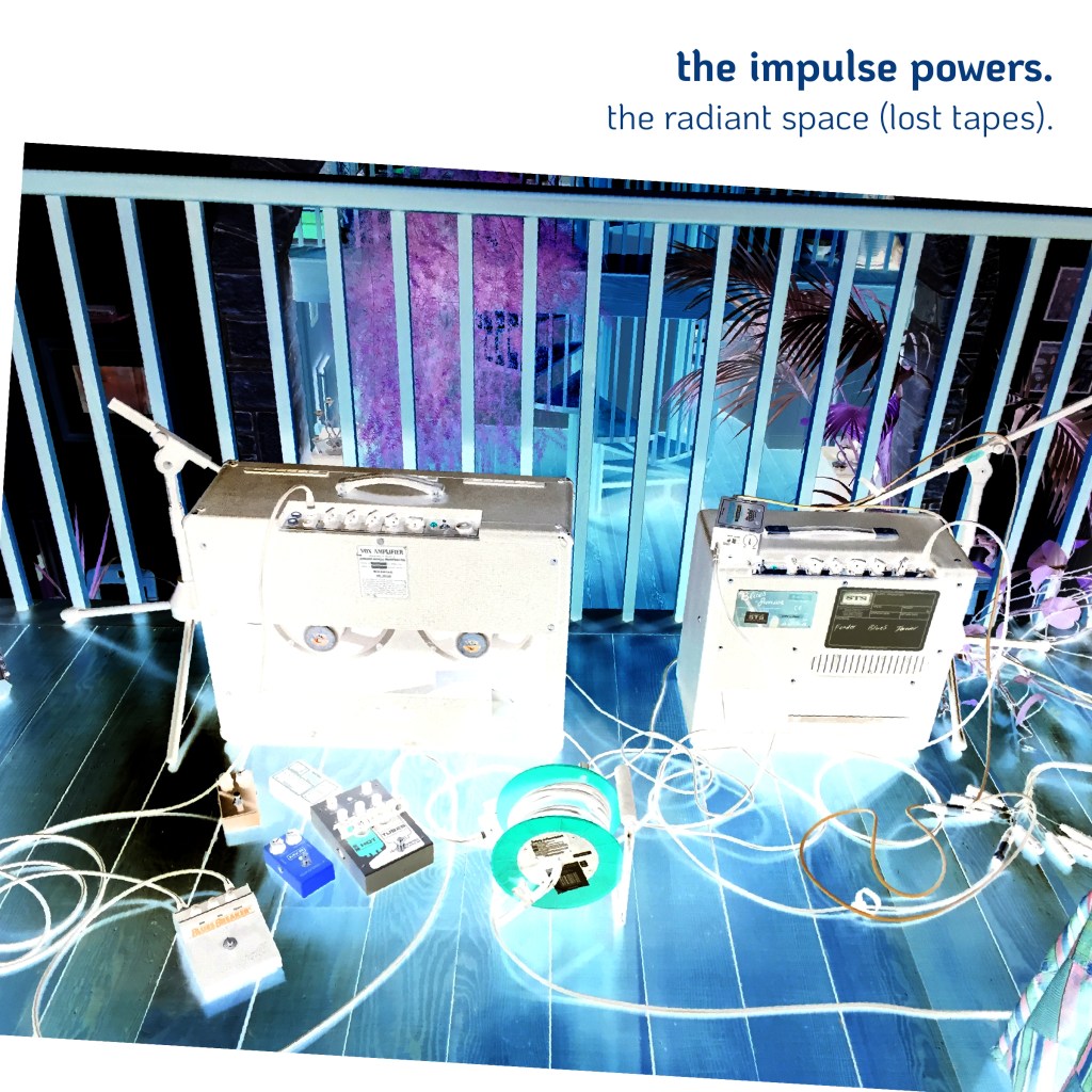 The cover for The Radiant Space showing to guitar amps